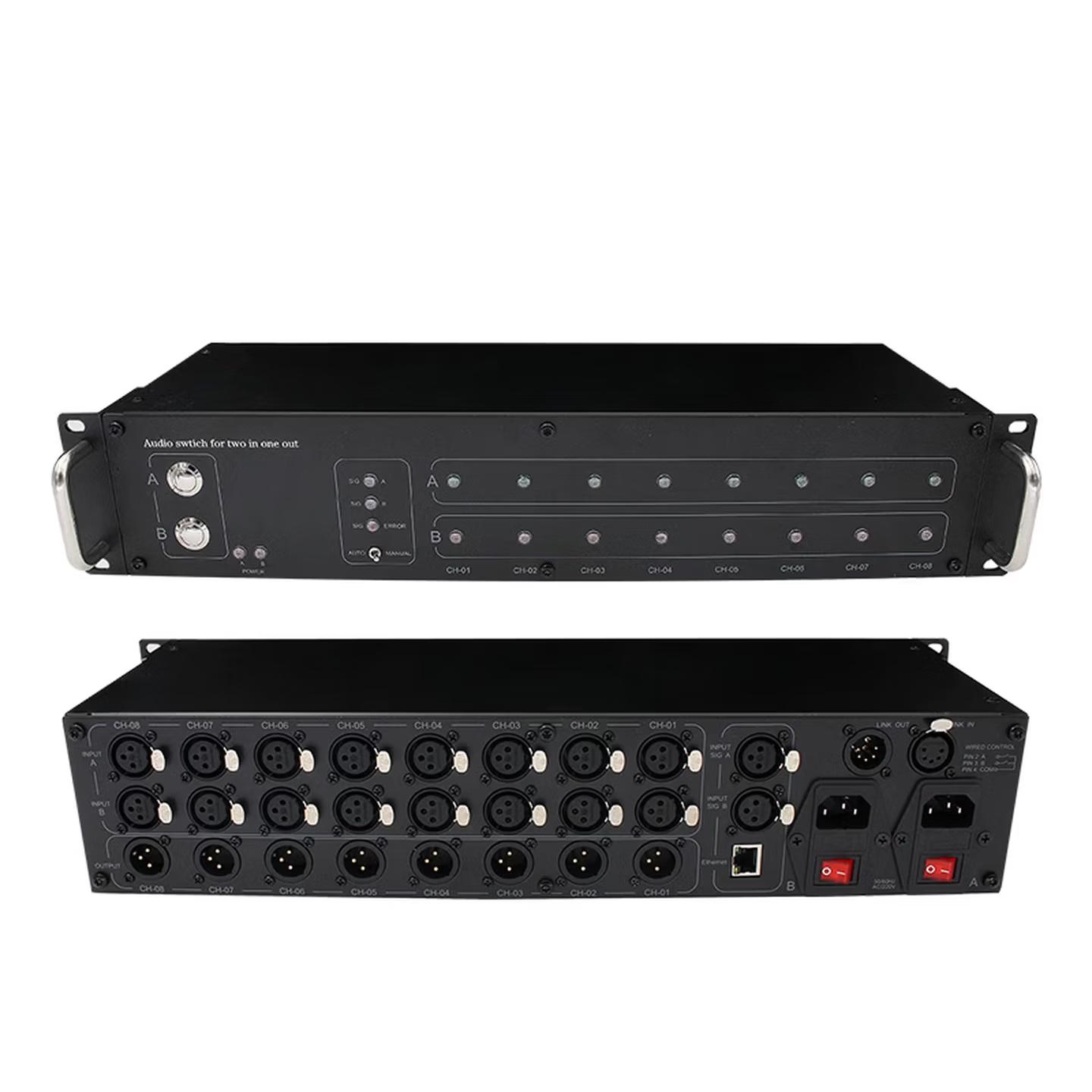 WS-ZB2010S 音台音频信号主备切换器16进8出